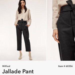 Wilfred Aritzia Tie Front High Waisted Wool Pants